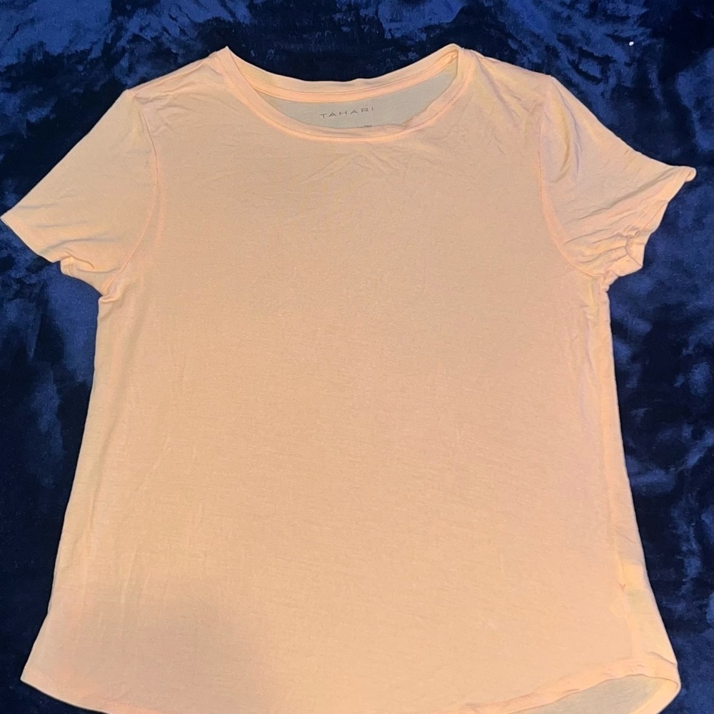 Tahari Women Pink Short Sleeve T-Shirt Size M